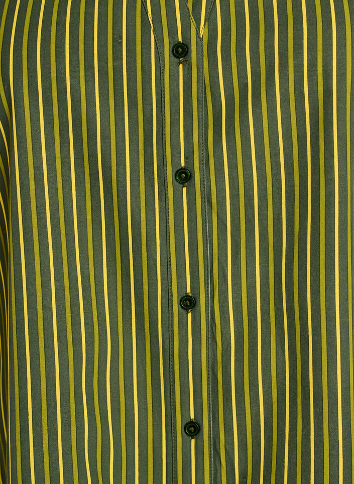 Loose striped shirt with 3/4 sleeves, Green, Packshot