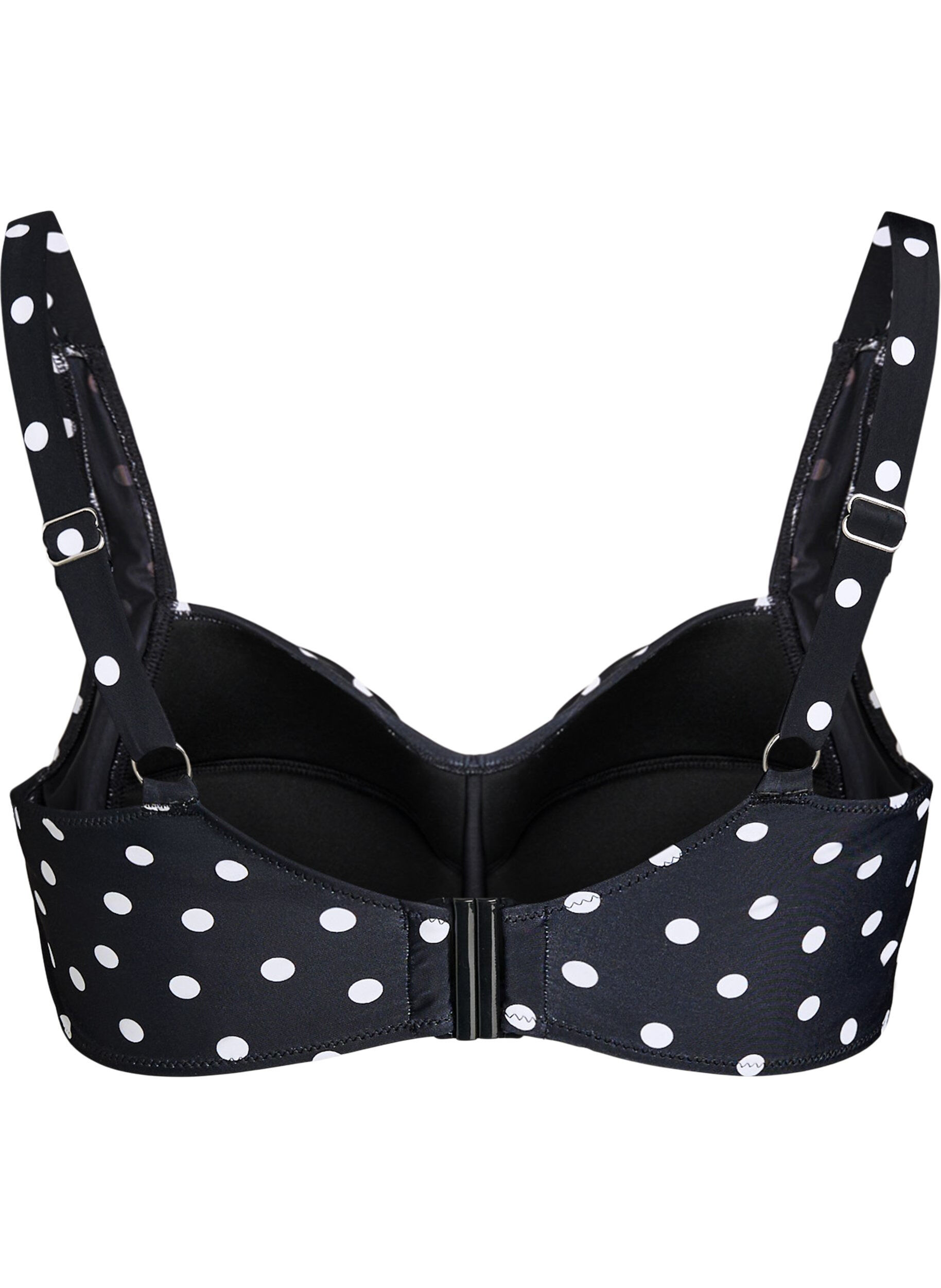 Zizzifashion Bikini top with padding and print, Black, Packshot image number 1