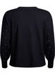 Loose knit blouse with rhinestones, Black, Packshot image number 1