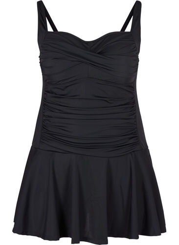 Swimsuit with skirt, Black, Packshot image number 0