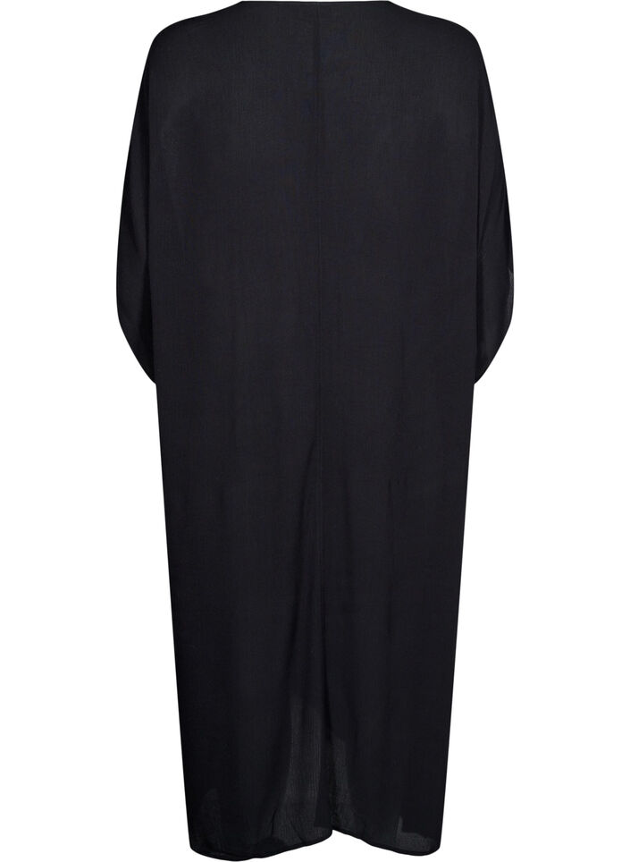 Kaftan beach dress with buttons, Black, Packshot image number 1