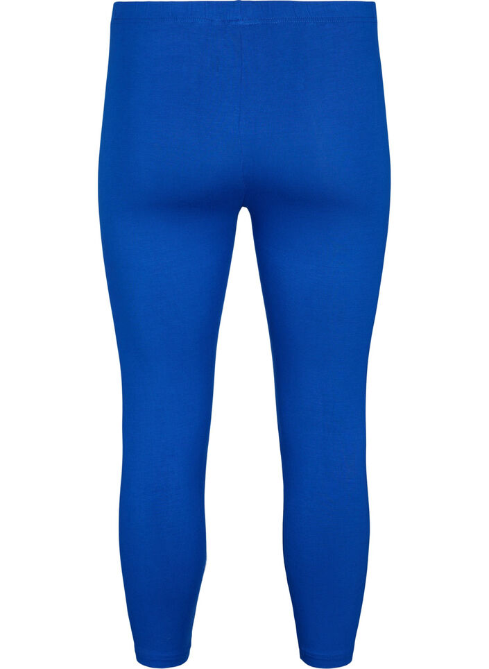 Basic 3/4-length viscose leggings, Blue, Packshot image number 1
