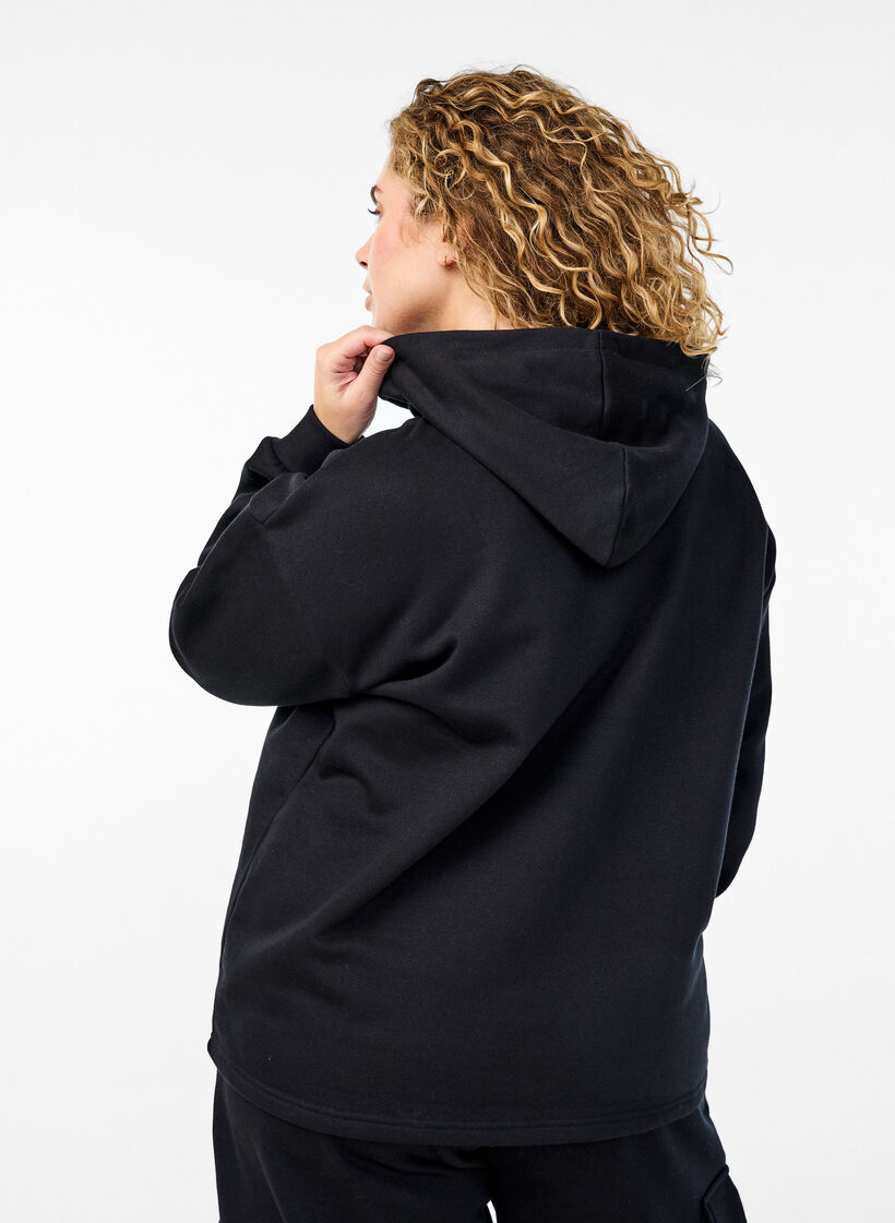Hooded sweatshirt, Black, Model image number 1