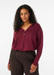 Long-sleeved t-shirt with V-neck and buttons, Red, Model image number 0