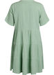 Knee-length cotton muslin dress with an A-line cut, Green, Packshot image number 1