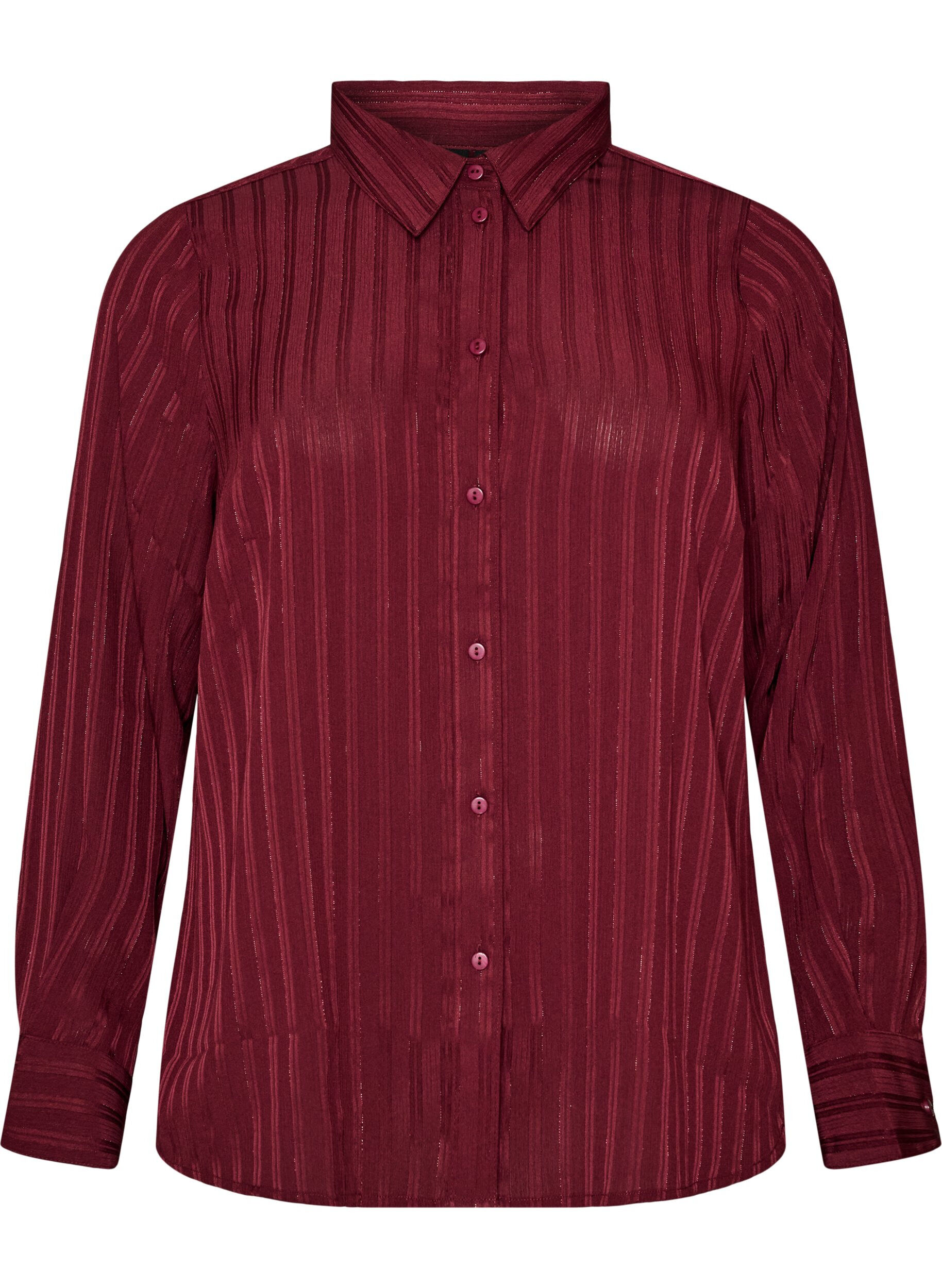 ZizzifashionShirt with textured stripes and glitter threads, Red, Packshot image number 0