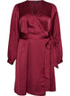 Short satin dress with wrap design, Red, Packshot image number 0