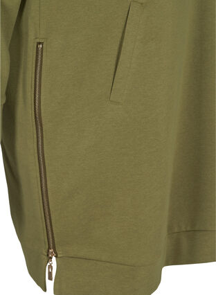 Sweat dress with pockets and slits, Olive Drab, Packshot image number 3