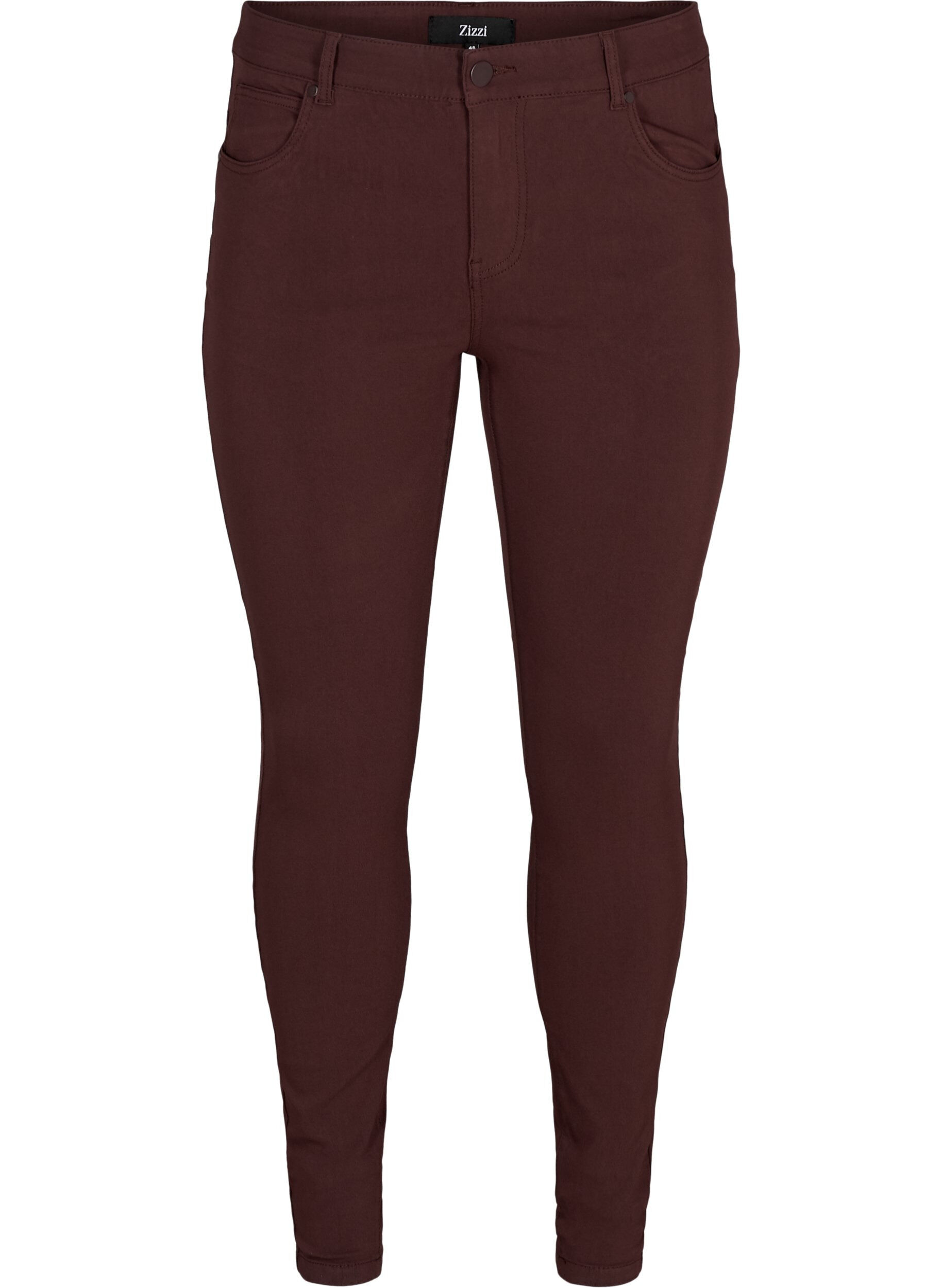 Zizzifashion Slim fit trousers with pockets, Dark Bordeaux, Packshot image number 0