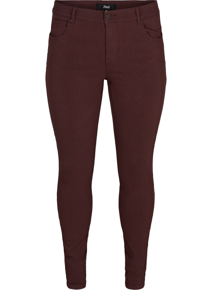 Slim fit trousers with pockets, Dark Bordeaux, Packshot image number 0