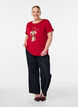 Christmas t-shirt in organic cotton, Red, Model image number 1