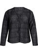 Cardigan with openwork pattern and tie strings, Black, Packshot image number 0