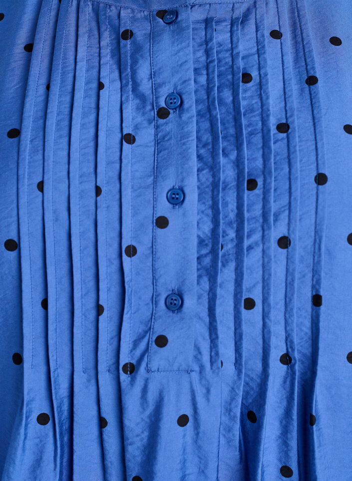 Dotted blouse with long sleeves, Blue, Packshot image number 2