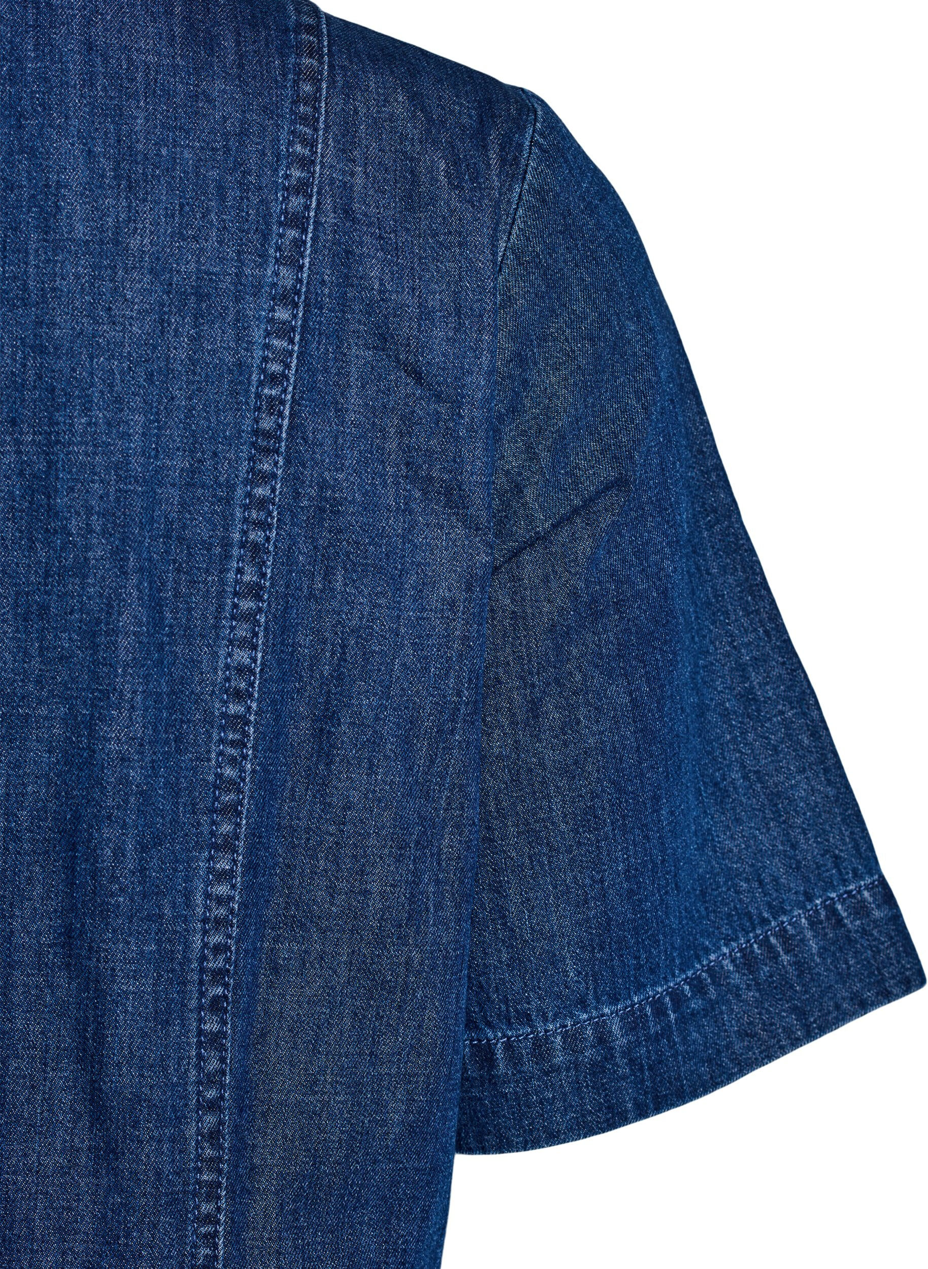 Zizzifashion Midi-length denim shirt dress, Blue, Packshot image number 4