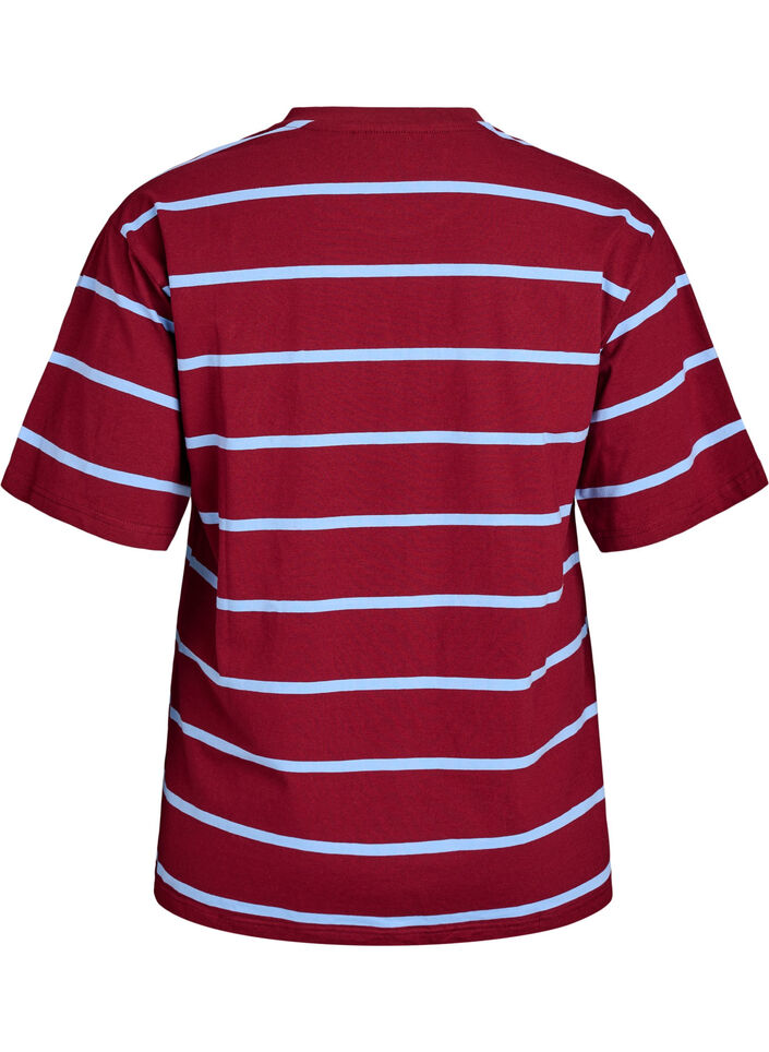 T-shirt with stripes and leopard detail, Red, Packshot image number 1