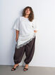 Jersey blouse with a layered look and lace, Vanilla, Model image number 0