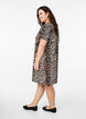 Short a-line dress with floral print, Brown, Model image number 2