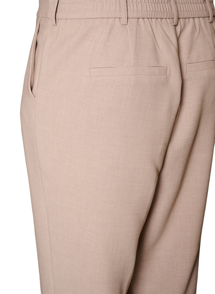 Tailored trousers with a high waist and straight fit, Beige, Packshot
