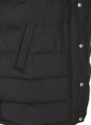 Long body warmer with a hood and button fastening, Black, Packshot image number 3