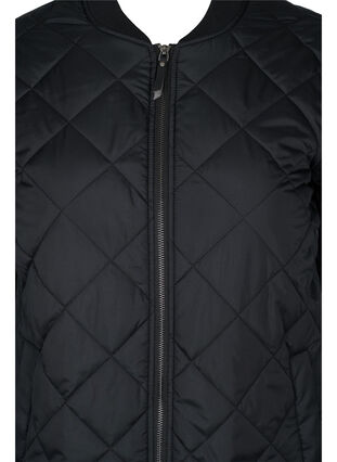 Quilted jacket with pockets and slits, Black, Packshot image number 2
