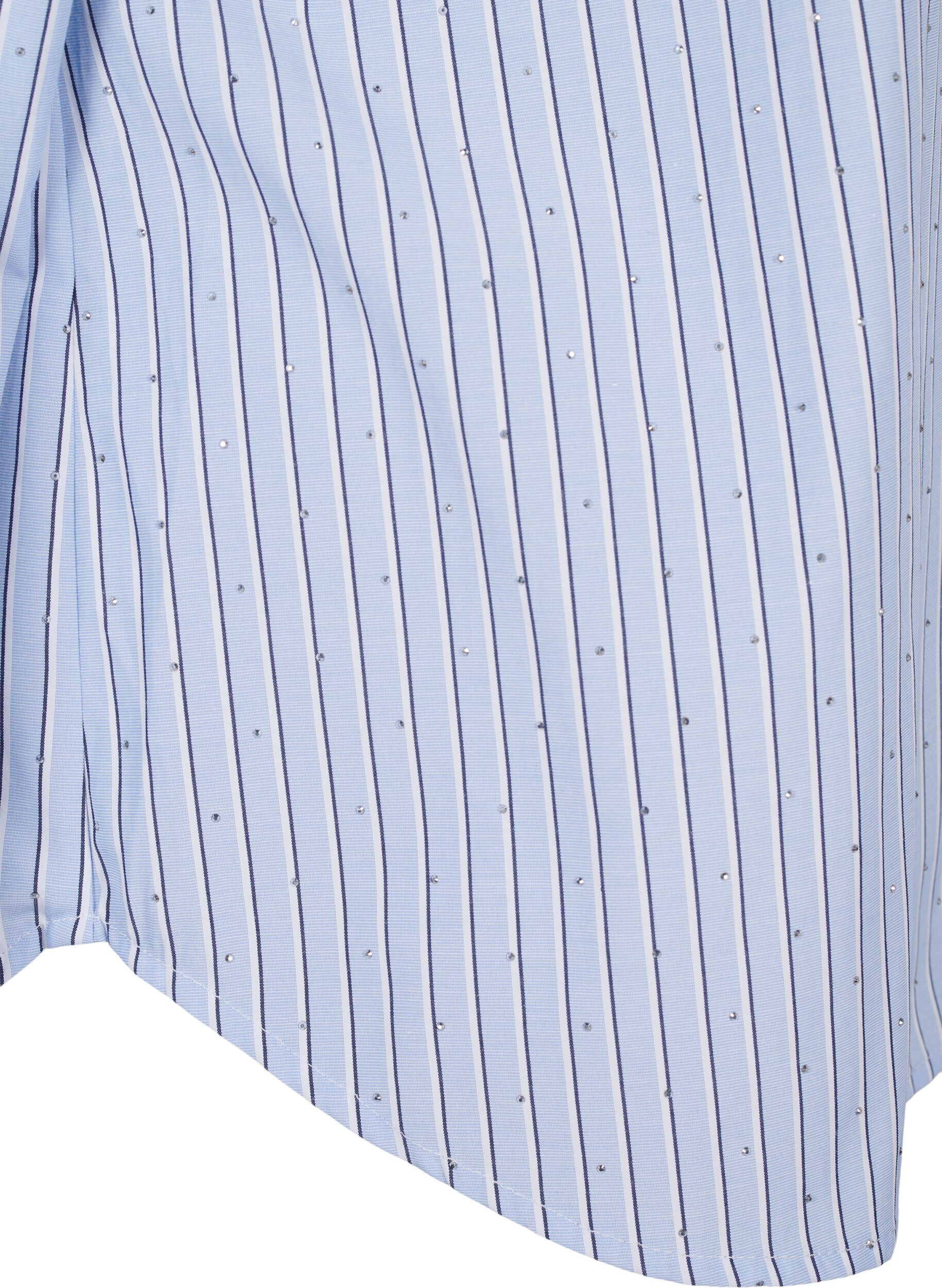 Zizzifashion Striped shirt with studs, Light Blue, Packshot image number 3