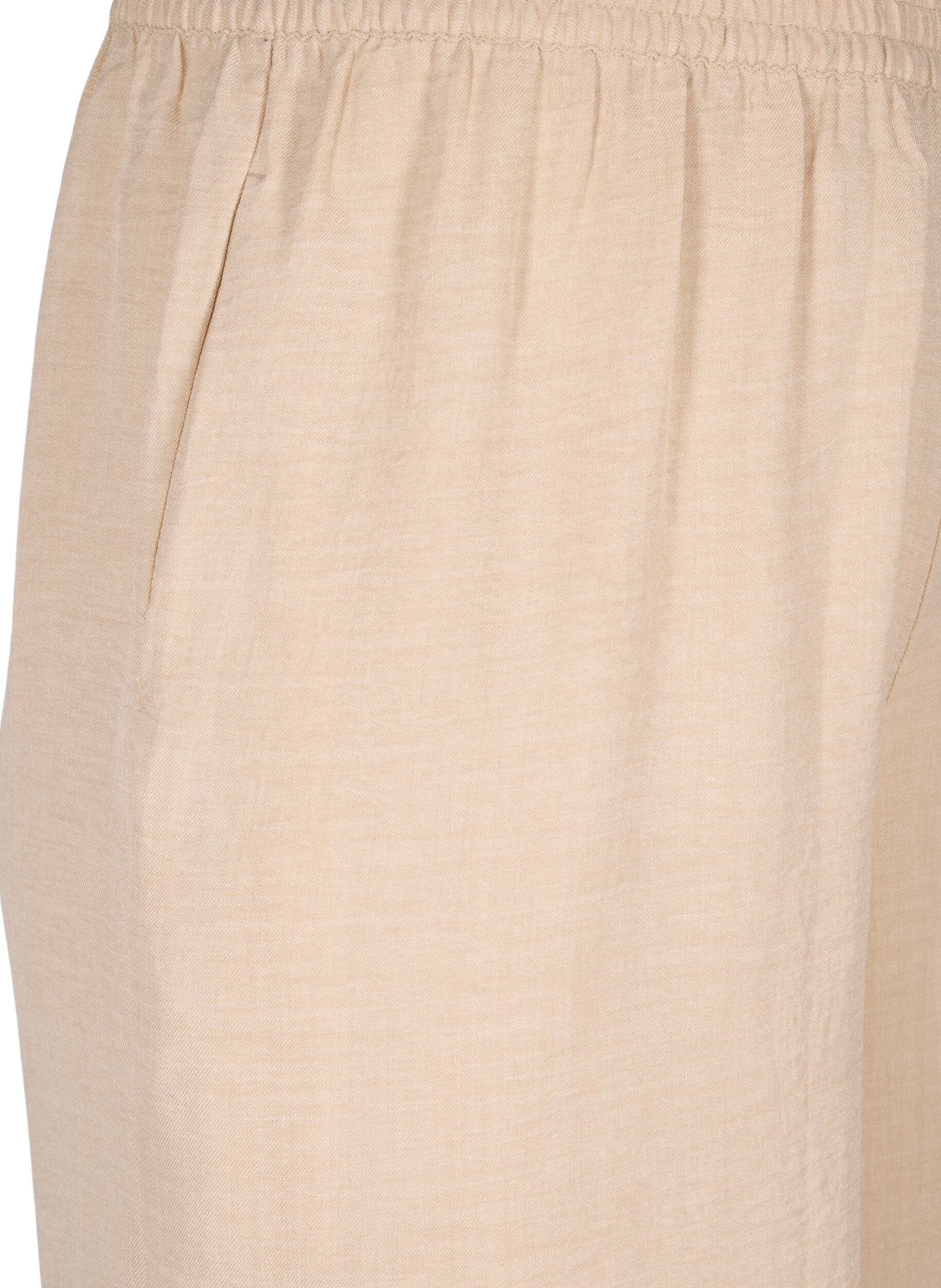 Zizzifashion Loose trousers with elasticated waistband and pockets, Beige, Packshot image number 2