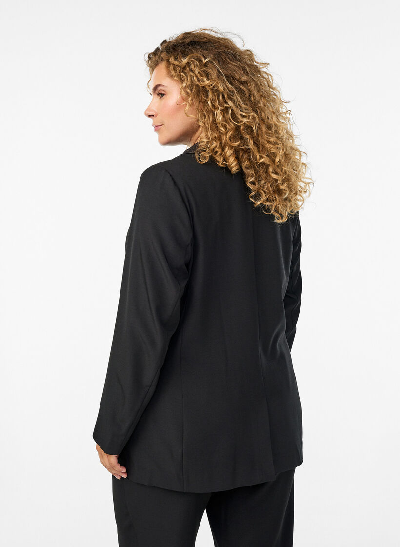 Blazer with pockets and slits, Black, Model image number 2