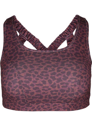 Sports bra with leopard print, Deca Leo, Packshot image number 0
